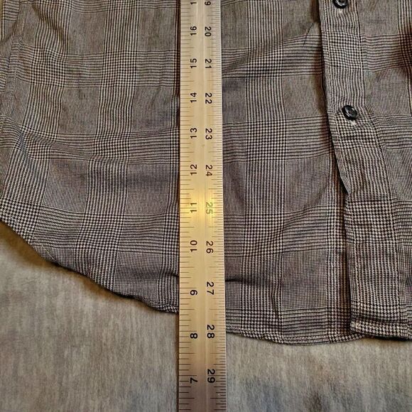 J Crew Shirt Mens Medium Gray Slim Fit Checkered Button Up - Picture 5 of 9